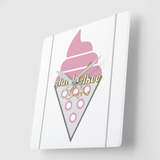 Horloge murale irrésistible en crème glacée par Ad (Angle)