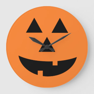 Horloge murale Jack-O-Lantern Citrouille orange d'