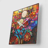 Horloge murale japonaise en verre tendu (Angle)