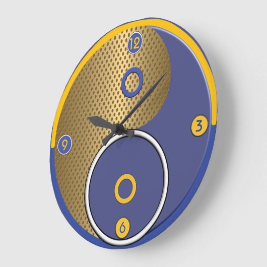 Horloge murale jaune bleu Yang (Angle)