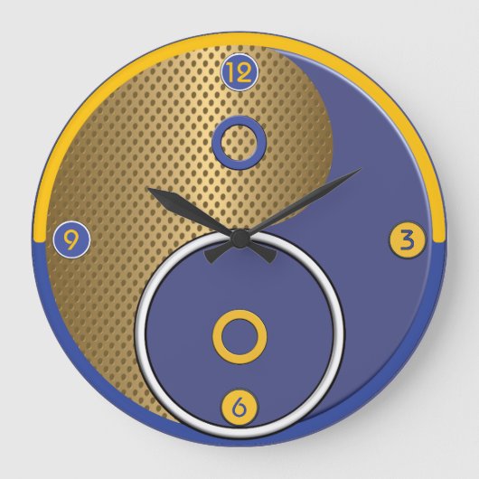 Horloge murale jaune bleu Yang (Recto)