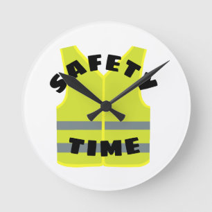 Horloge murale jaune de coutume de gilet de