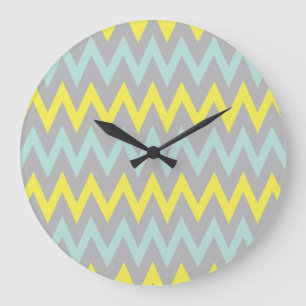 Horloge murale jaune et turquoise