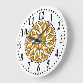 Horloge murale jaune orange / jaune citron 262 (Angle)
