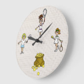 Horloge murale joueuses de tennis (Angle)