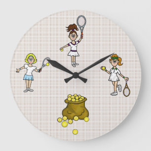 Horloge murale joueuses de tennis
