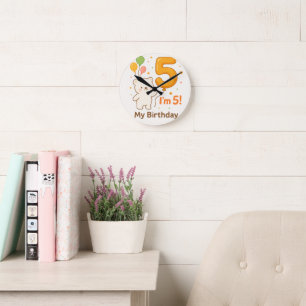 Horloge murale Joyeux 5e anniversaire – Ballon col