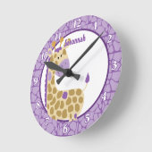 Horloge murale Jungle Giraffe (violet) Ajouter un (Angle)