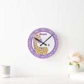 Horloge murale Jungle Giraffe (violet) Ajouter un (Maison)
