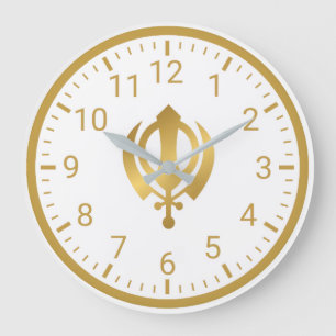 Horloge murale Khanda dorée Décoration intérieur