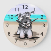 Horloge murale KiniArt Beach Schnauzer (Recto)