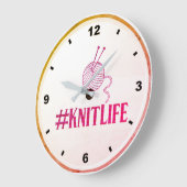 Horloge murale #KNITLIFE (Angle)