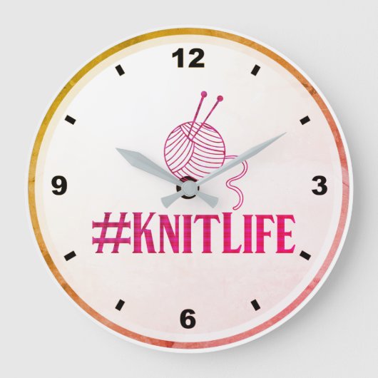 Horloge murale #KNITLIFE (Recto)
