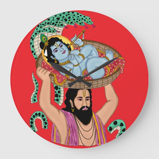 Horloge murale Krishna et Vasudeva (Recto)