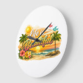 Horloge murale La vie est belle (Angle)