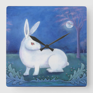 Horloge murale "lapin blanc"