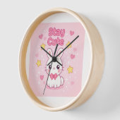 Horloge murale lapin rose mignon (Angle)