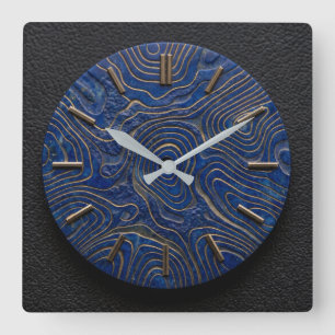 Horloge murale Lapis Lazuli + Cadran de style doré