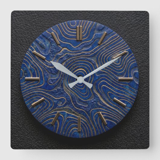 Horloge murale Lapis Lazuli + Cadran de style doré (Recto)
