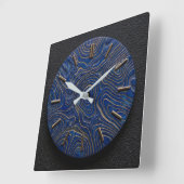 Horloge murale Lapis Lazuli + Cadran de style doré (Angle)