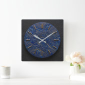 Horloge murale Lapis Lazuli + Cadran de style doré (Maison)
