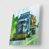 Horloge murale LARGE bleue de camion de fret de (Angle)