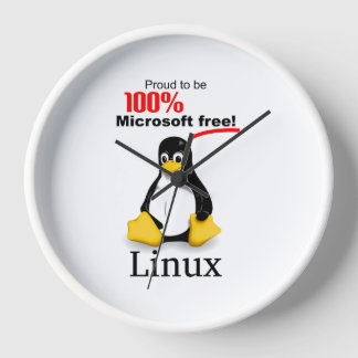 Horloge murale Linux avec garniture blanche - Micr
