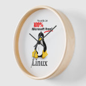 Horloge murale Linux avec garniture marron clair - (Angle)