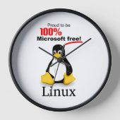 Horloge murale Linux avec Triage noir - Microsoft (Recto)