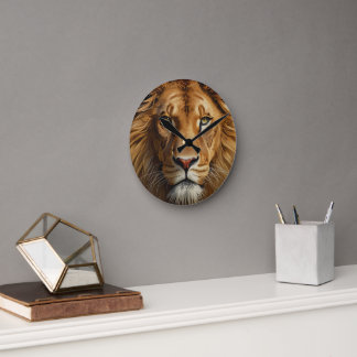 Horloge murale Lion Majestueux – Puissante œuvre d