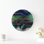 Horloge murale liquide de néon de dauphin de (Maison)