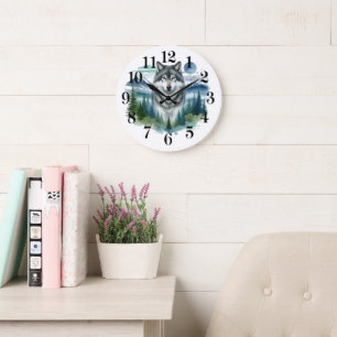 Horloge murale Loup