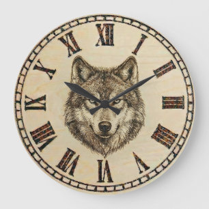 Horloge murale Loup