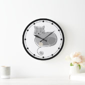 Horloge murale lunatique de chat (Maison)