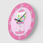 Horloge murale Machine à Bubble Gum Rose pour Enfa (Angle)