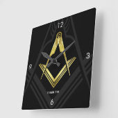 Horloge murale maçonnique | Cadeaux Freemason uniq (Angle)