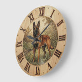 Horloge murale Malinois – Décoration intérieure (Angle)