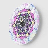 Horloge murale mandala de printemps (Angle)