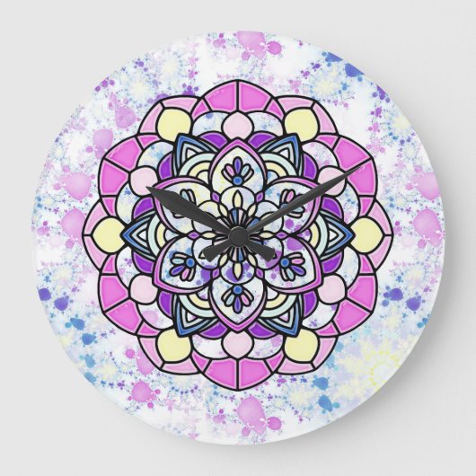 Horloge murale mandala de printemps (Recto)