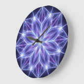 Horloge murale mandala géométrique violet (Angle)