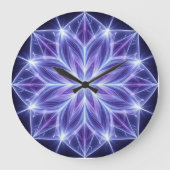 Horloge murale mandala géométrique violet (Recto)