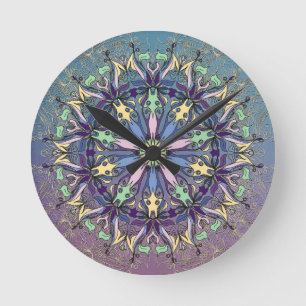 Horloge murale Mandala vibrante