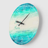 Horloge murale mariage peinte moderne aux mers éti (Angle)