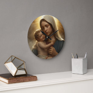 Horloge murale Marie Mère et Enfant Jésus