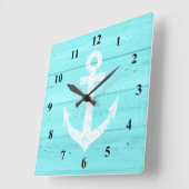 Horloge murale marine | ancre de navire et panneau (Angle)