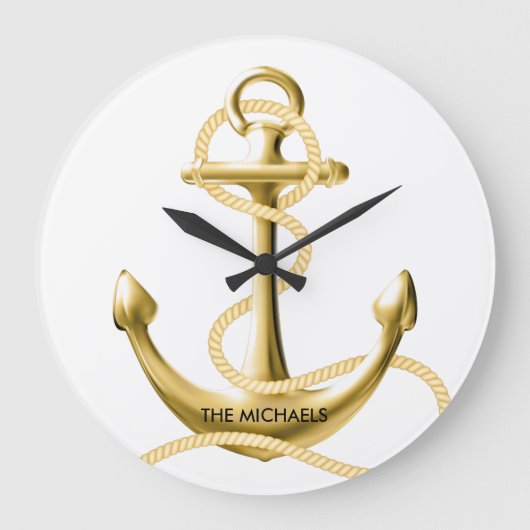 Horloge murale marine d'ancrage or Personnalisée (Recto)