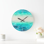 Horloge murale marine moderne peinte scintillante (Maison)