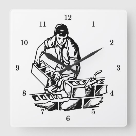Horloge murale Mason/Couche de brique très Cool (Recto)
