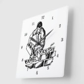Horloge murale Mason/Couche de brique très Cool (Angle)