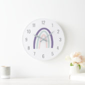 Horloge murale mauve mauve pour les enfants mignon (Maison)